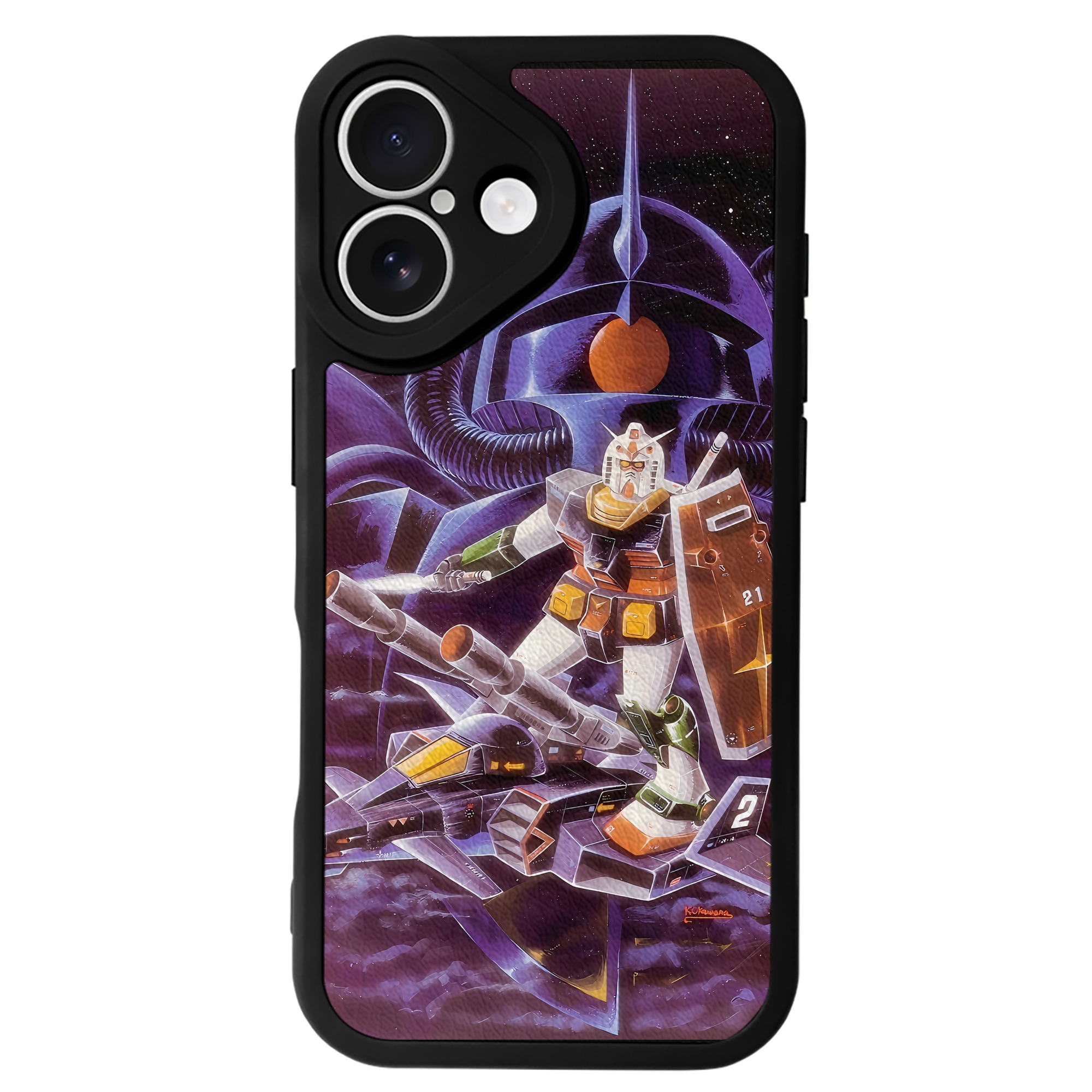 （画像用） 機動戦士ガンダム Mobile Suit Gundam 【iPhone 16シリーズ対応】シリコンスマホケース（レザー調） 材質：シリコン
